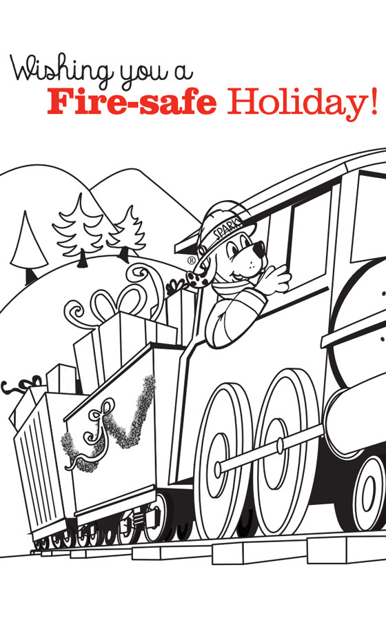 Holiday Train Coloring Page
