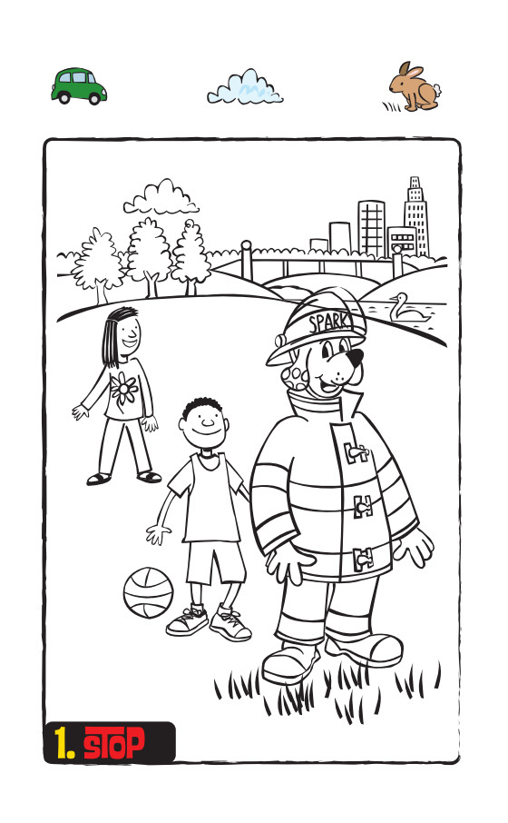 Stop Drop and Roll Coloring Page